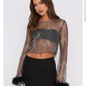 White fox boutique day and night long sleeve crop black